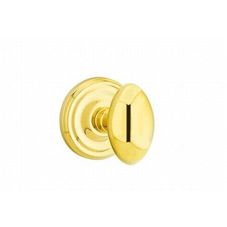 Emtek Egg Knob 2-3/8" Backset Privacy With Regular Rose for 1-1/4" to 2" Door Polished Brass 8200EUS3